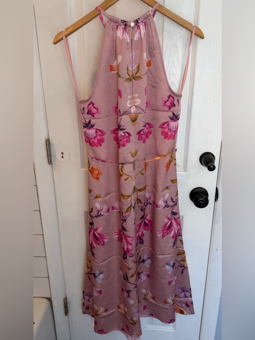 TED BAKER LONDON “Megarra” Rhubarb Halterneck Midi Dress - Picture 5 of 9